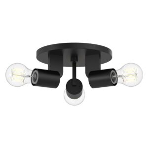 Claire 3-Light Semi-Flush Mount in Matte Black