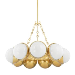 Althea  Chandelier in Vintage Polished Brass by Corbett Lighting