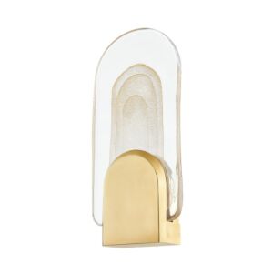 Morganite 1-Light LED Wall Sconce in Vintage Brass