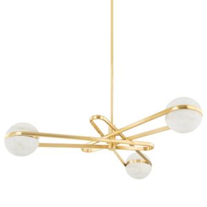 Kyomi 6-Light LED Chandelier in Vintage Brass