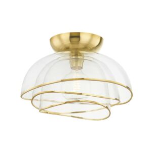 Esme 1-Light Flush Mount in Vintage Polished Brass