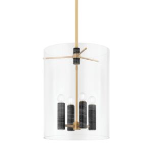 Adonis Four Light Lantern in Vintage Brass by Corbett Lighting