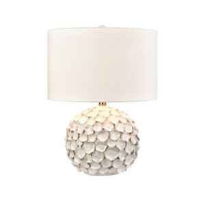 Gloria LED Table Lamp in White Glazed by ELK Home