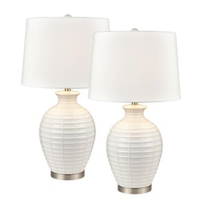 Junia  Table Lamp   Set of  in White Glazed by ELK Home