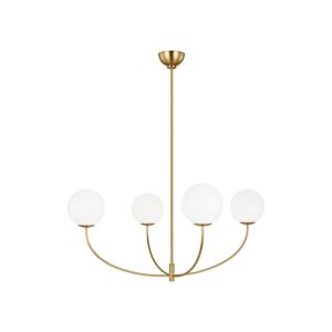 Galassia 4-Light Chandelier in Burnished Brass