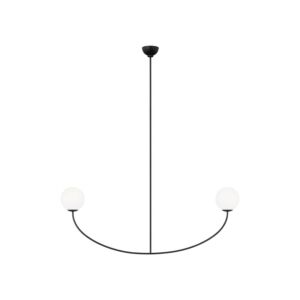 Galassia 2-Light Linear Chandelier in Midnight Black