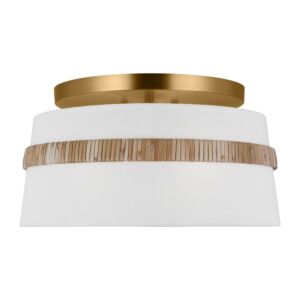 Cordtlandt Three Light Semi Flush Mount in Rattan by Visual Comfort Studio