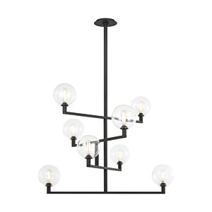 Gambit 8-Light Ceiling Chandelier in Nightshade Black