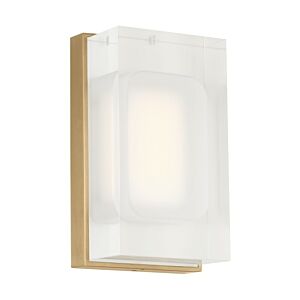 Milley 7" 1-Light Integrated LED Wall Sconce in Natural Brass