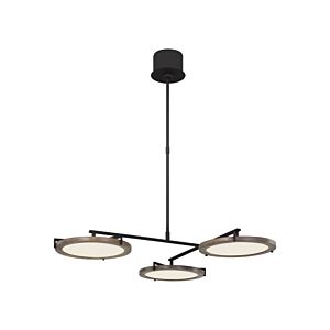 Shuffle Medium 3-Light Integrated LED Ceiling Chandelier in Nightshade Black