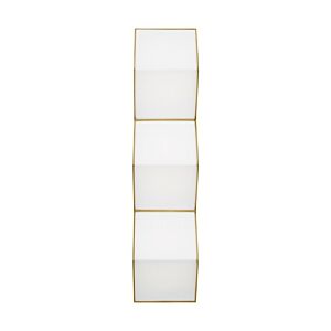 Zig Zag Medium 3-Light Integrated LED Wall Sconce in Natural Brass