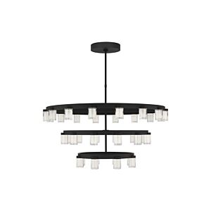 Esfera Three Tier X-Large 36-Light Integrated LED Ceiling Chandelier in Nightshade Black