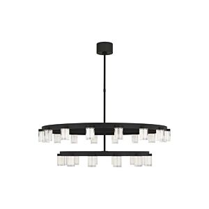 Esfera Two Tier X-Large 28-Light Integrated LED Ceiling Chandelier in Nightshade Black