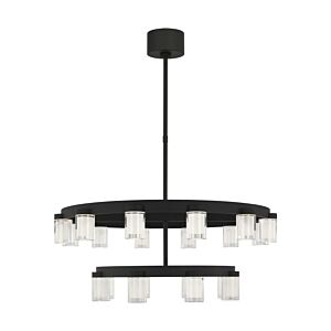 Esfera Two Tier Medium 20-Light Integrated LED Ceiling Chandelier in Nightshade Black