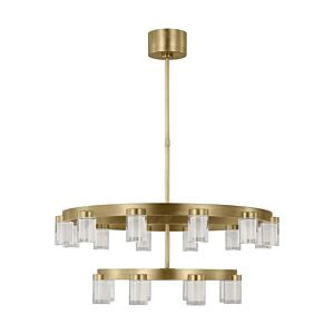 Esfera Two Tier Medium 20-Light Integrated LED Ceiling Chandelier in Natural Brass