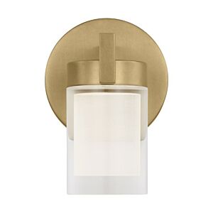 Esfera Small 1-Light Integrated LED Wall Sconce in Natural Brass