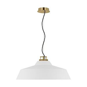 Forge Grande Short 1-Light Integrated LED Ceiling Pendant in Natural Brass