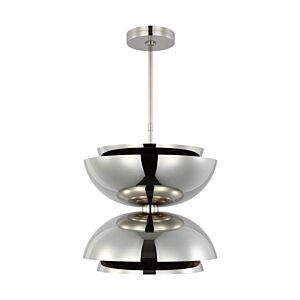 Shanti Large Double 2-Light Integrated LED Ceiling Pendant in Polished Nickel