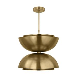 Shanti X-Large Double 2-Light Integrated LED Ceiling Pendant in Natural Brass