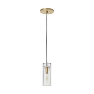 Horizon One Light Pendant in Natural Brass by Visual Comfort Modern