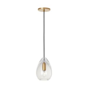 Alina 1-Light LED Pendant in Natural Brass