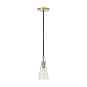 Selina 1-Light LED Pendant in Natural Brass