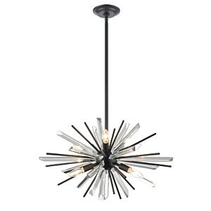 Palisades Ave. Six Light Chandelier in Black by Avenue Lighting