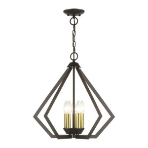 Prism 5-Light Chandelier in English Bronze with Antique Brass