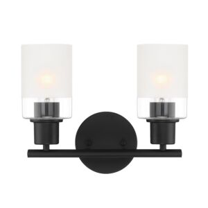 Cedar Lane 2-Light Bathroom Vanity Light in Matte Black