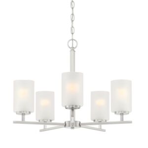 Carmine 5-Light Chandelier in Brushed Nickel