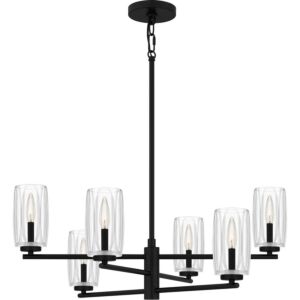 Cunningham Six Light Chandelier in Matte Black by Quoizel