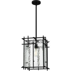 Daphne One Light Pendant in Matte Black by Quoizel