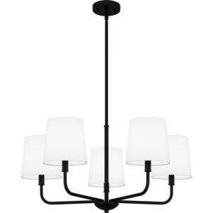 Gallagher Five Light Chandelier in Matte Black by Quoizel