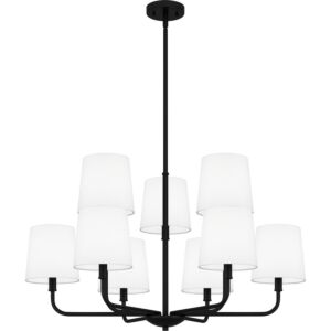 Gallagher Nine Light Chandelier in Matte Black by Quoizel