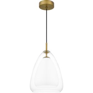 Aero One Light Pendant in Aged Brass by Quoizel