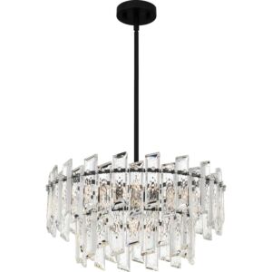 Dion Six Light Pendant in Matte Black by Quoizel