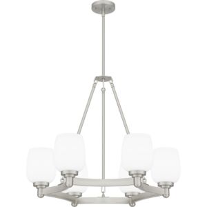 Penning Six Light Chandelier in Brushed Nickel by Quoizel