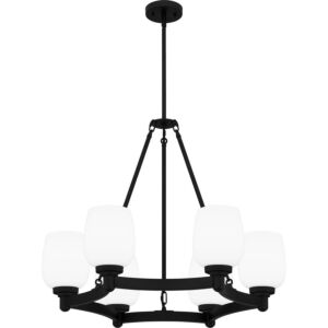 Penning Six Light Chandelier in Matte Black by Quoizel