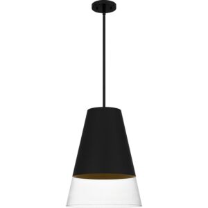 Peregrine One Light Pendant in Brushed Black by Quoizel