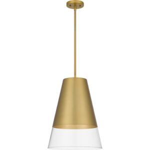 Peregrine One Light Pendant in Brushed Gold by Quoizel