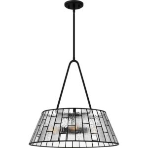 Quoizel Pendant Four Light Pendant in Matte Black by Quoizel