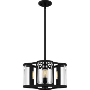 Quoizel Pendant Four Light Pendant in Matte Black by Quoizel