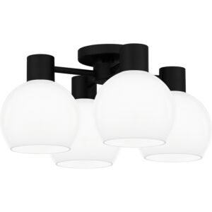 Quoizel SemiFlush Mount Four Light Semi Flush Mount in Matte Black by Quoizel