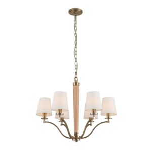 Curva Six Light Chandelier in Brushed Champagne Gold by Kalco