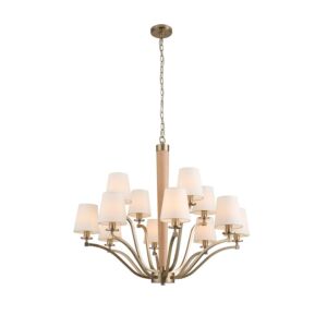 Curva 12 Light Chandelier in Brushed Champagne Gold by Kalco