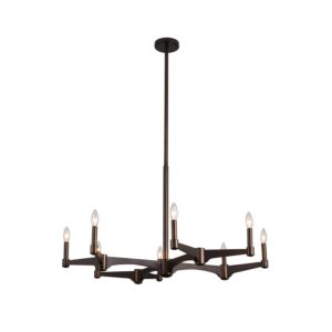 Tono Eight Light Chandelier in Vintage Bronze by Kalco