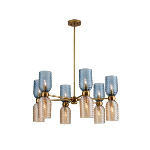 Azul 12 Light Chandelier in Aged Gold by Kalco