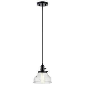 Avery One Light Mini Pendant in Black by Kichler