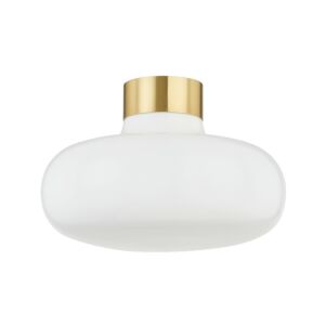 Eliana One Light Flush Mount in Aged Brass by Mitzi