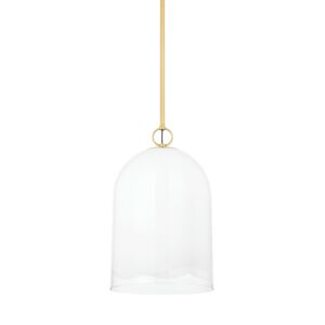 Lennon One Light Pendant in Aged Brass by Mitzi